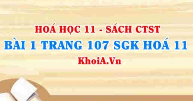 Bài 1 trang 107 SGK Hóa 11 Chân trời sáng tạo